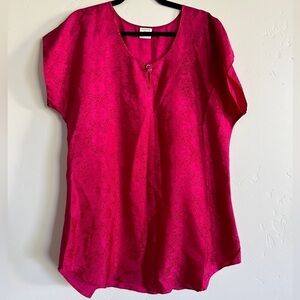 VTG California Miss hot pink nightgown flower detail size medium made in USA